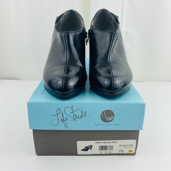 Life Stride Black High Heel Ankle Booties Size 7.5 - Picture 1 of 13